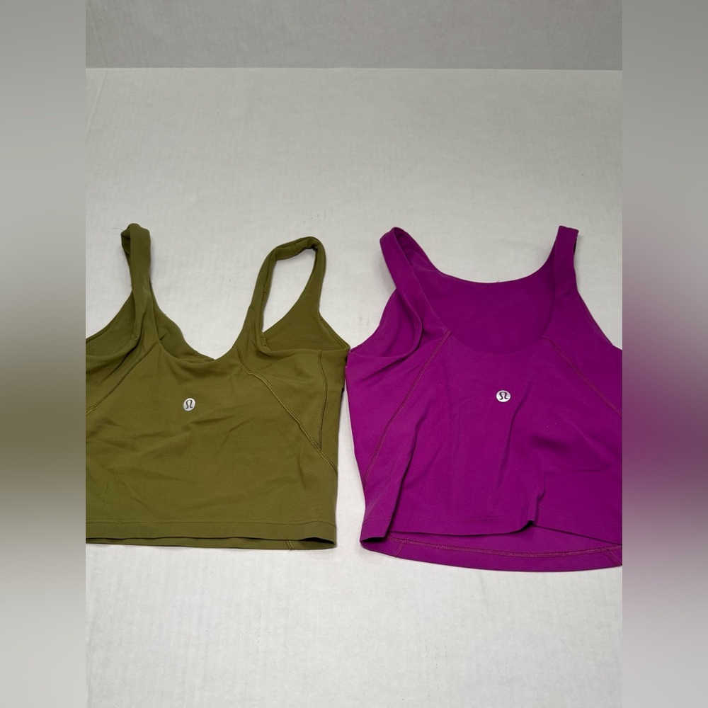 lululemon athletica Olive and Magenta Tops,2 for 30. Or 15 each.